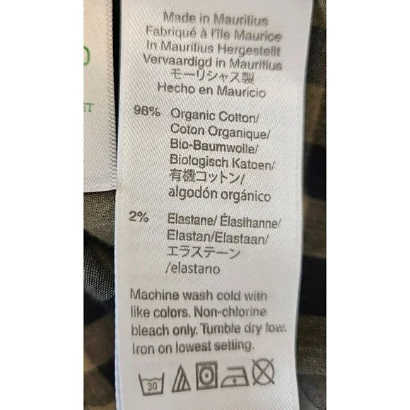 J. Crew Men Size XL Slim Fit Stretch Button Up Shirt Check Retro Organic Cotton - Picture 9 of 9